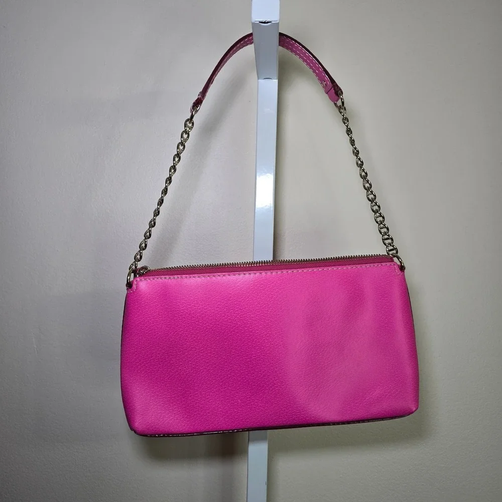 Kate Spade‎ New York Byrd Wellesley Fuschia Wristlet Chained strap Clutch Purse